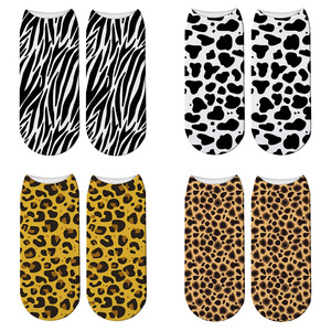 Wholesale Custom Animal Leopard Cow Print Ankle Socks Men