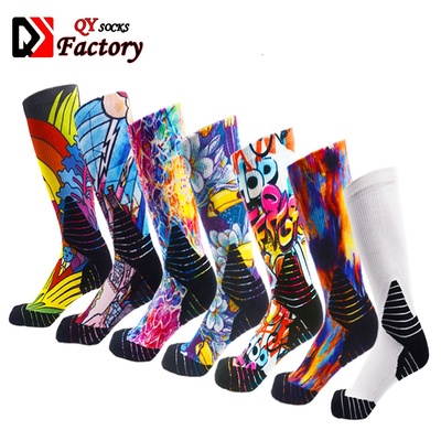 Bulk white 100% polyester sublimation blank 3D print socks