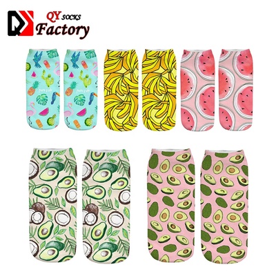 Custom Design Digital 3D Print Sublimation Ankle Girl Socks