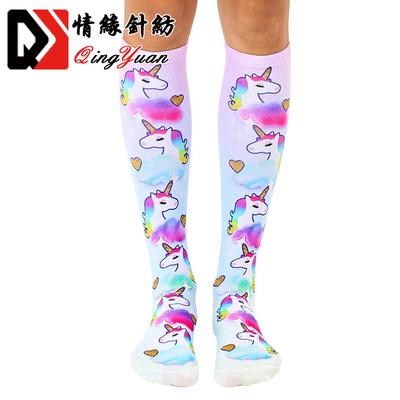 High quality printing socks men knee high socks